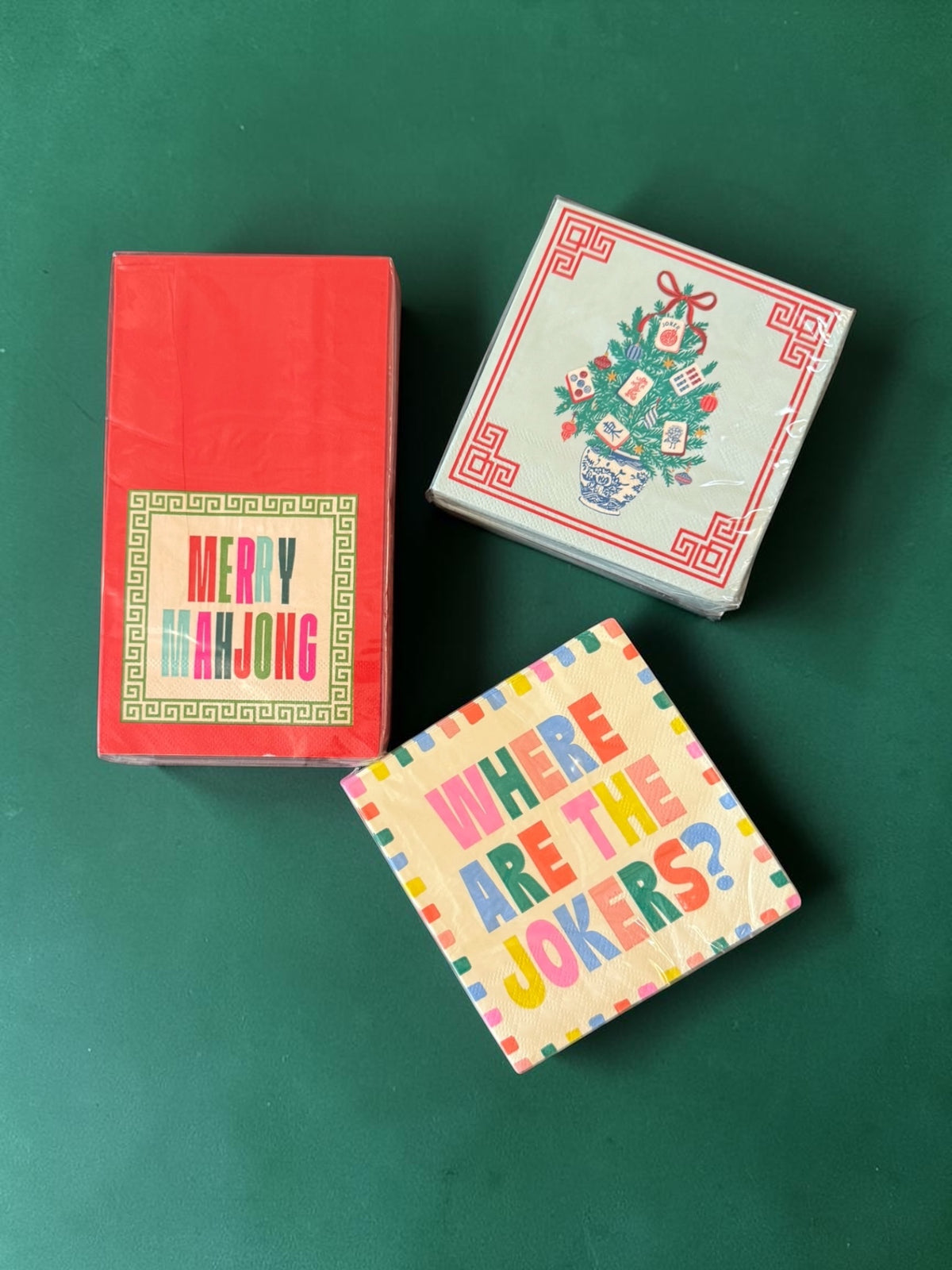 Mahjong Cocktail Napkins | Where are all the Jokers