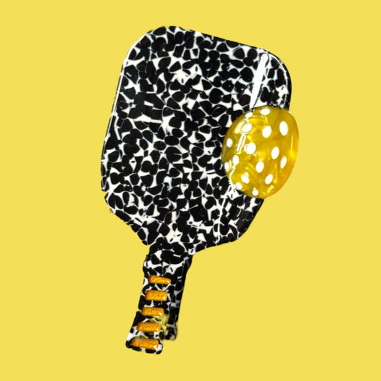 Pickleball Paddle Hair Claw |  Black Speckle