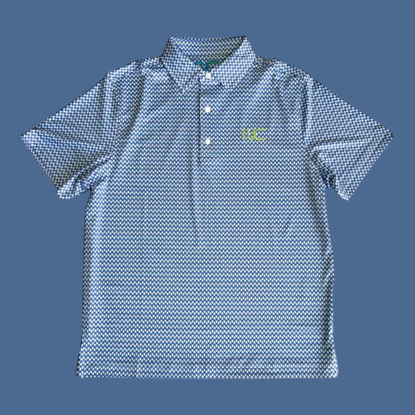 IN STORE ONLY! Performance Polo | blue + paddle pattern