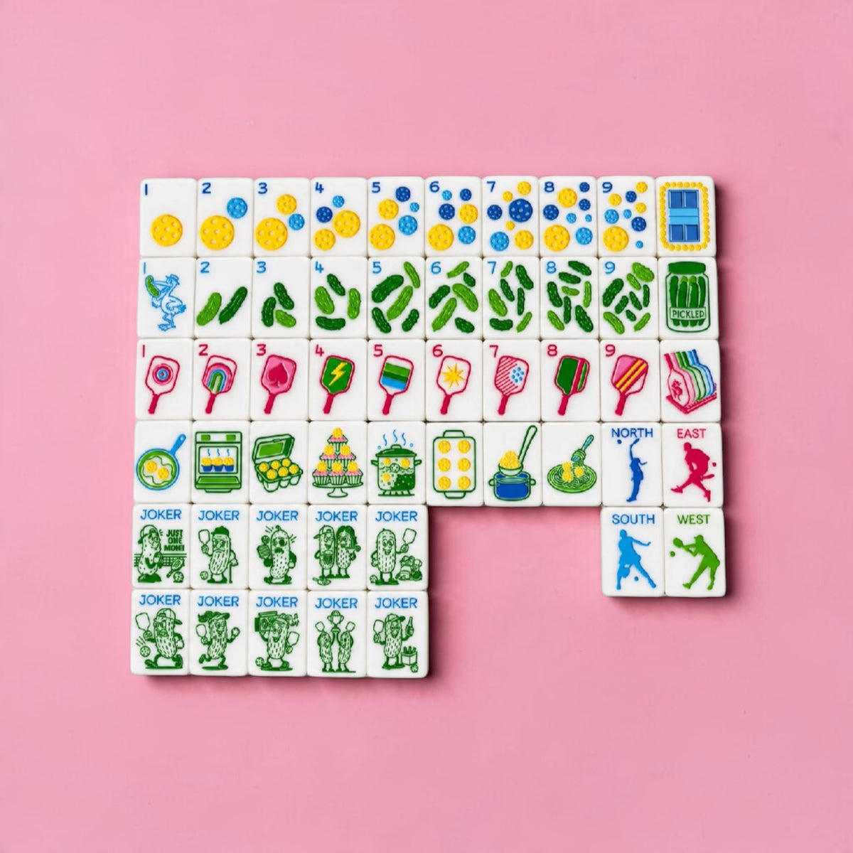 American Pickleball Mahjong Set | vibrant colors