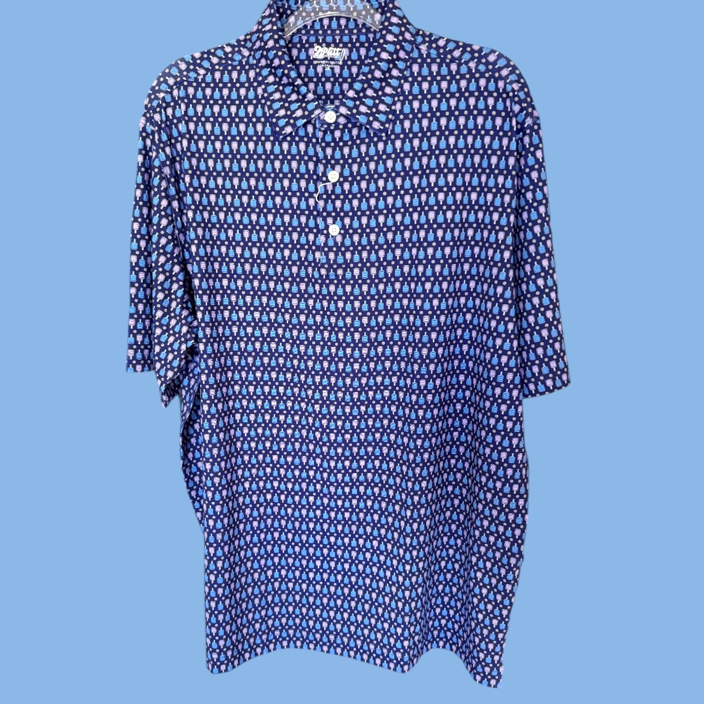 ONLY 1 LEFT! Men's Pickleball Polo | navy + purple