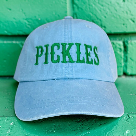 Embroidered Blue Hat | green pickles