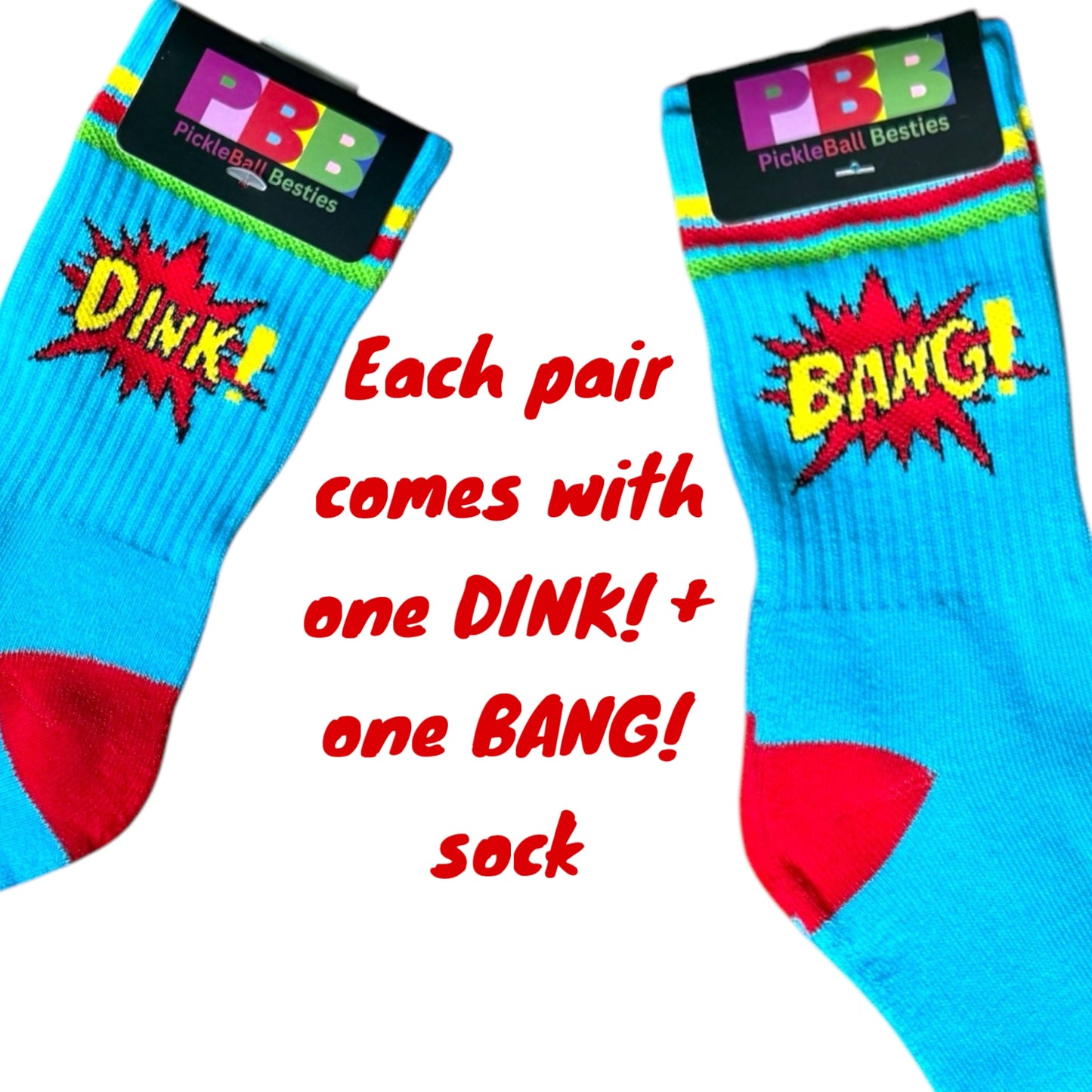 SUPERHERO Style BANG! + DINK! Fun Socks | Blue