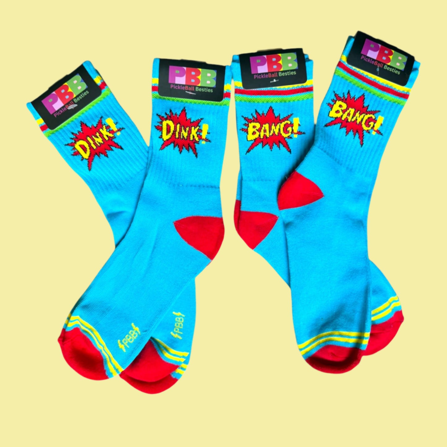 SUPERHERO Style BANG! + DINK! Fun Socks | Blue