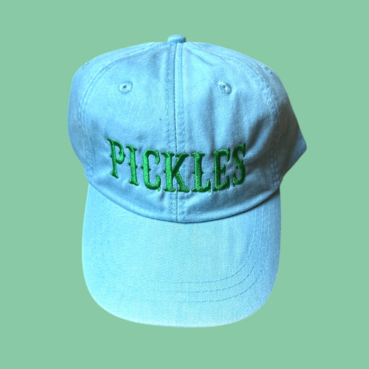 Embroidered Blue Hat | green pickles