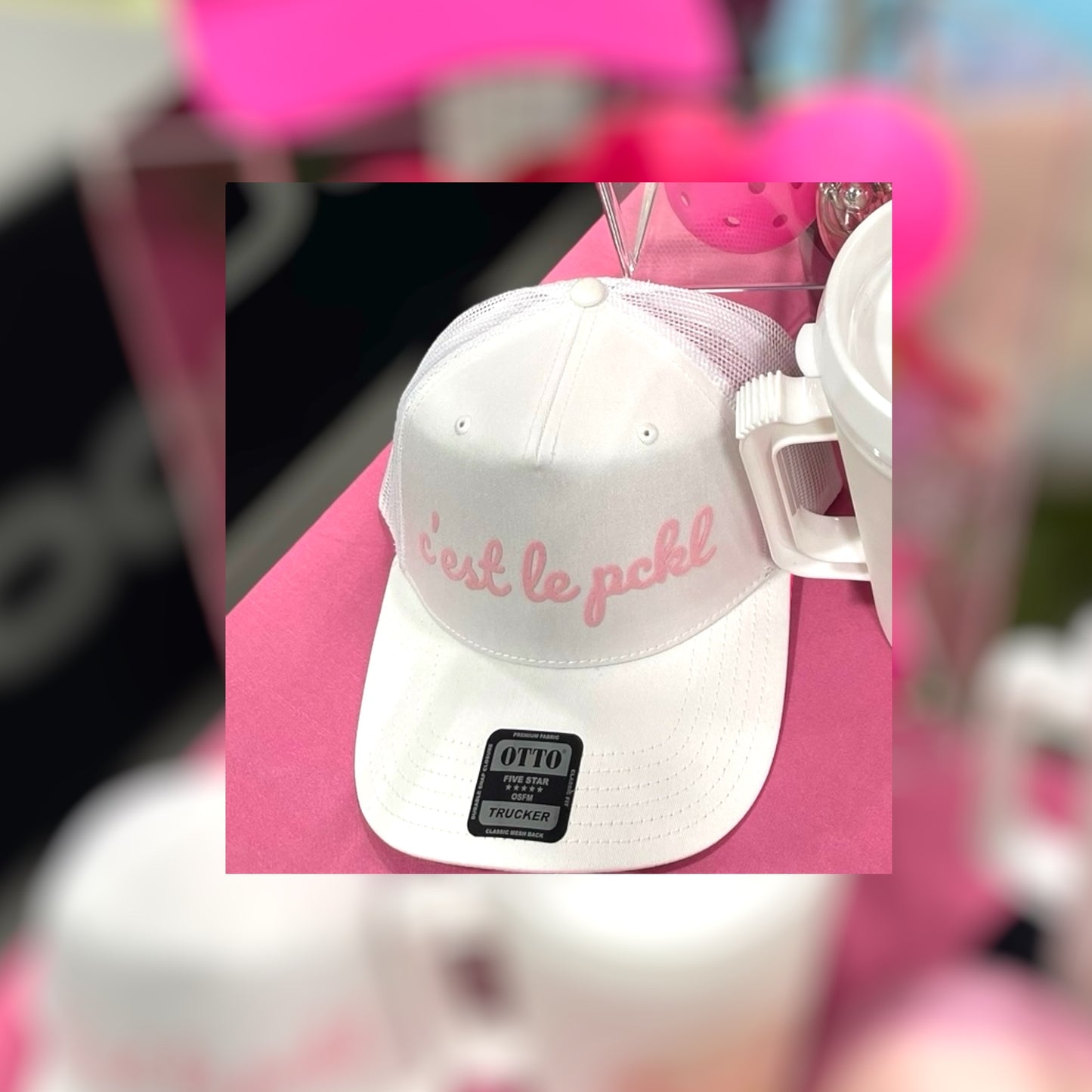 C'est Le Pckl Mid Profile Cotton Canvas Pickleball Trucker Hat