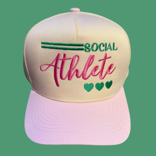 Social Athlete Hat | creamy white + bubblegum pink