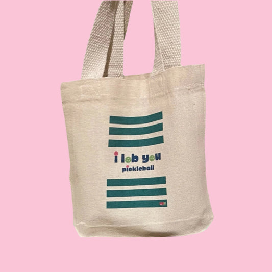 Canvas “i lob you pickleball” mini TOTE
