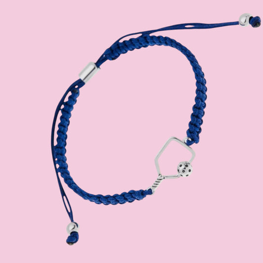 Pickleball Paddle Adjustable Rope Bracelet | Navy