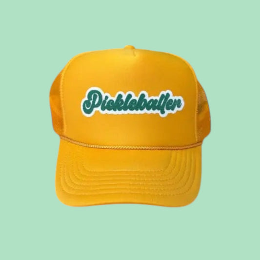 Pickleballer Trucker - Gold + Double Puff