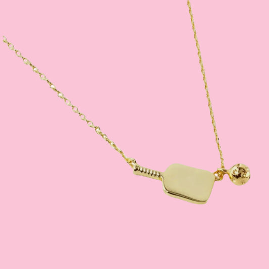 Pickleball Paddle Necklace | 24K Gold Dipped