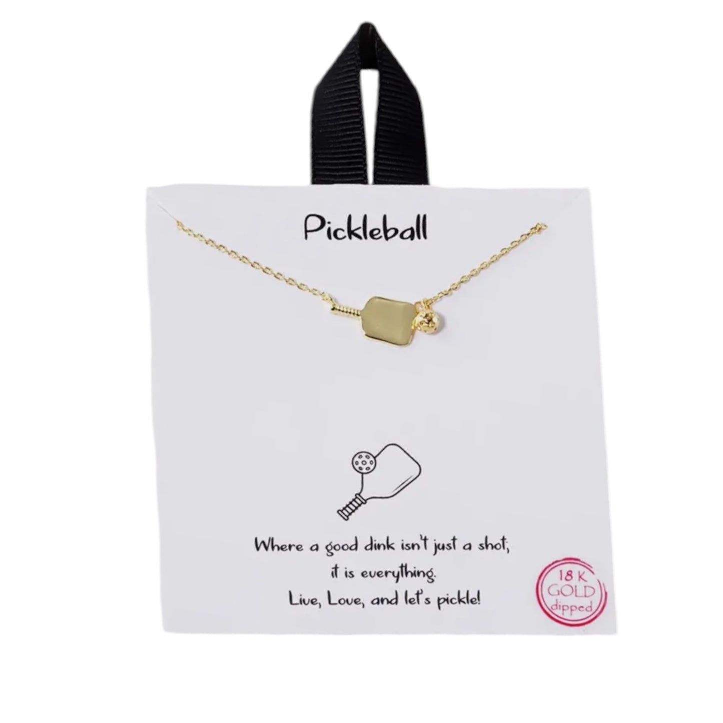 Pickleball Paddle Necklace | 24K Gold Dipped