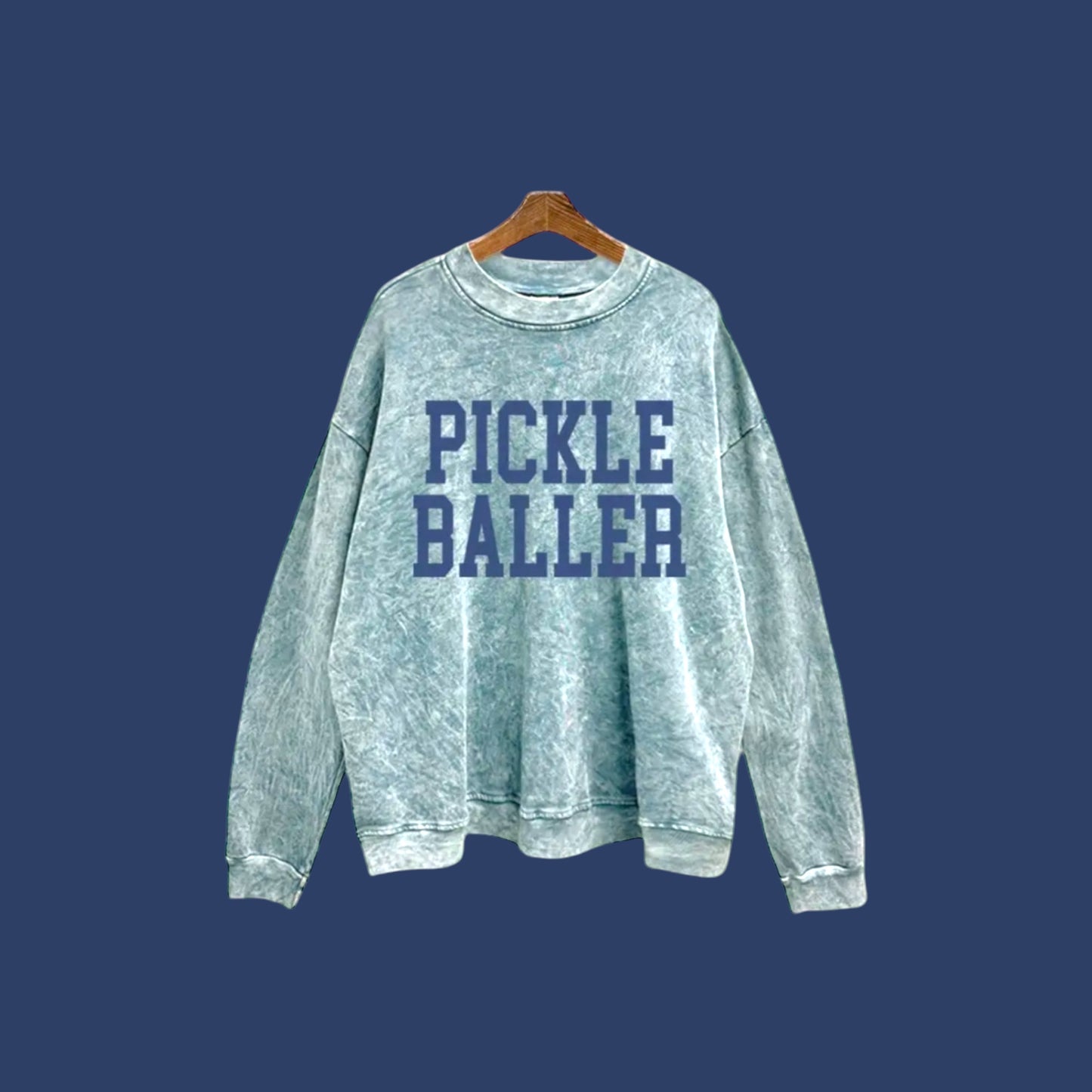 PICKLEBALLER | Mineral Washed Denim Sweatshirt
