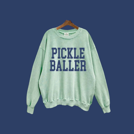 PICKLEBALLER | Mineral Washed Mint Sweatshirt