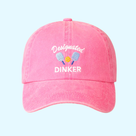 Embroidered “Designated DINKER” Baseball Hat | Hot Pink