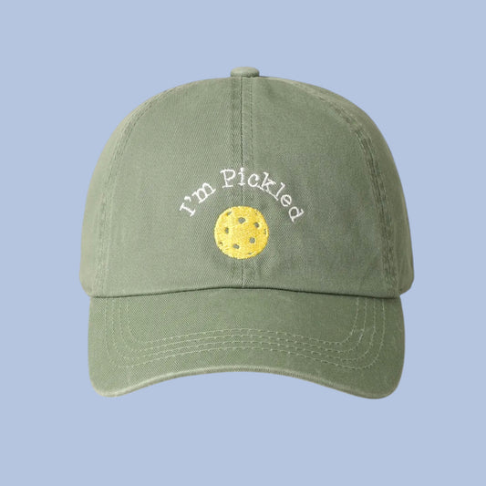 Embroidered “I’m Pickled” Baseball Hat | Sage Green