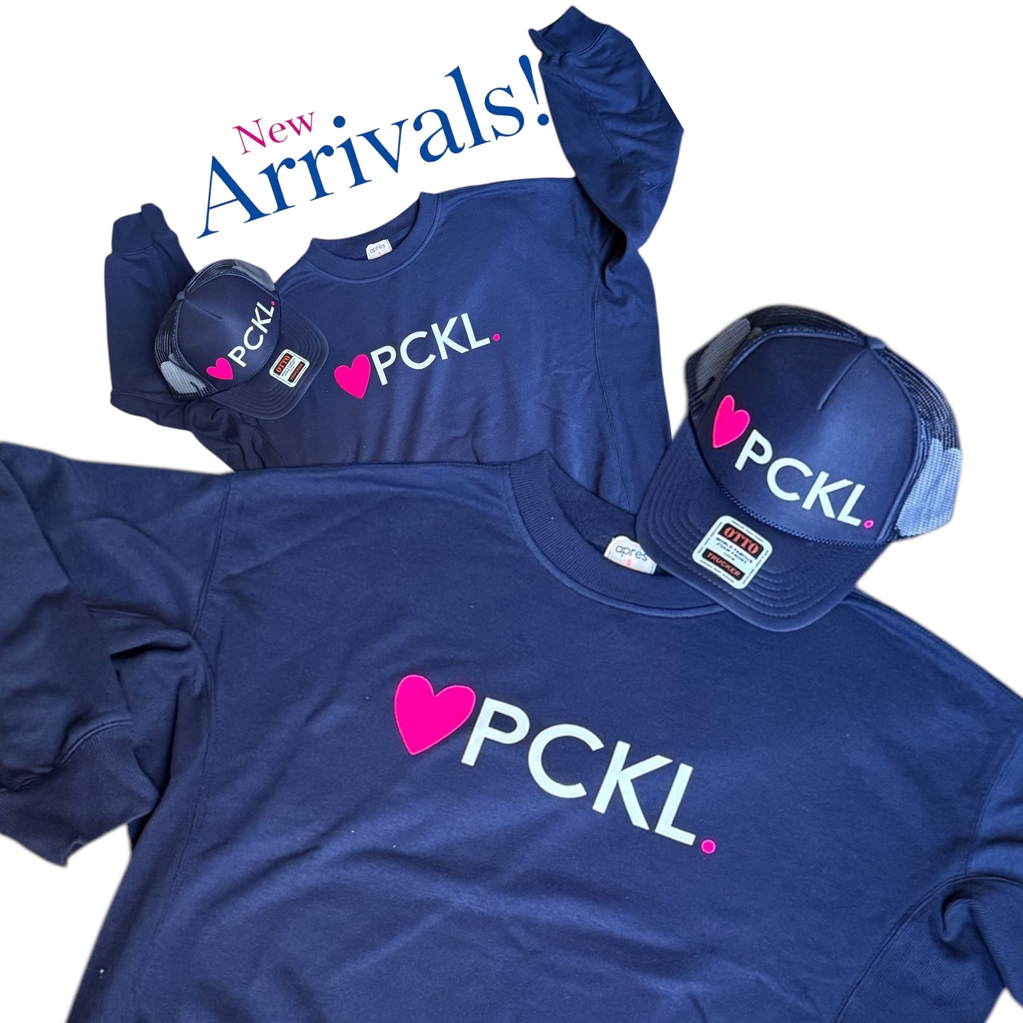 Heart Pckl High Profile Pickleball Trucker Hat | Navy