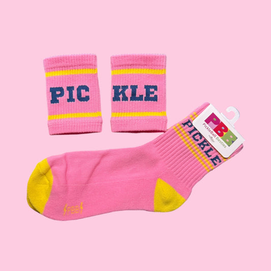 PICKLE Socks + Sweatbands Bundle | pink + yellow + blue