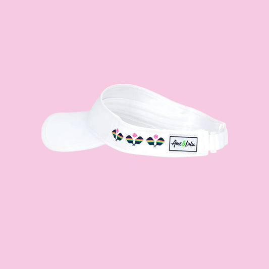 Head in the Game Paddles Visor | White + Rainbow