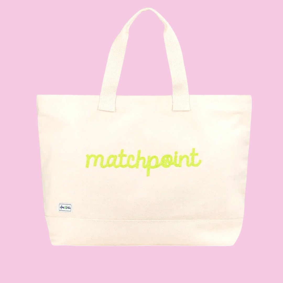 Country Club Canvas Embroidered Tote | Neon "matchpoint"