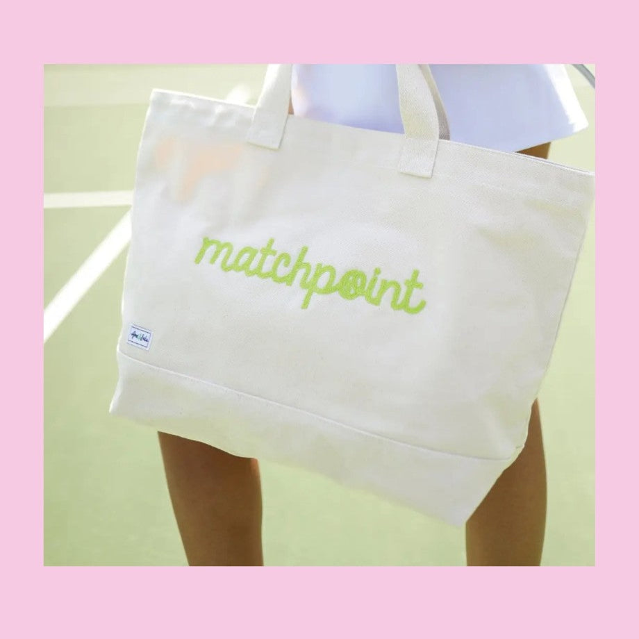Country Club Canvas Embroidered Tote | Neon "matchpoint"