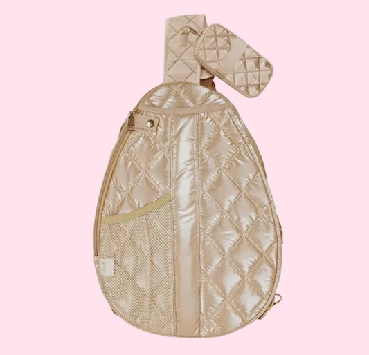 Puffer Sling Bag | Gold