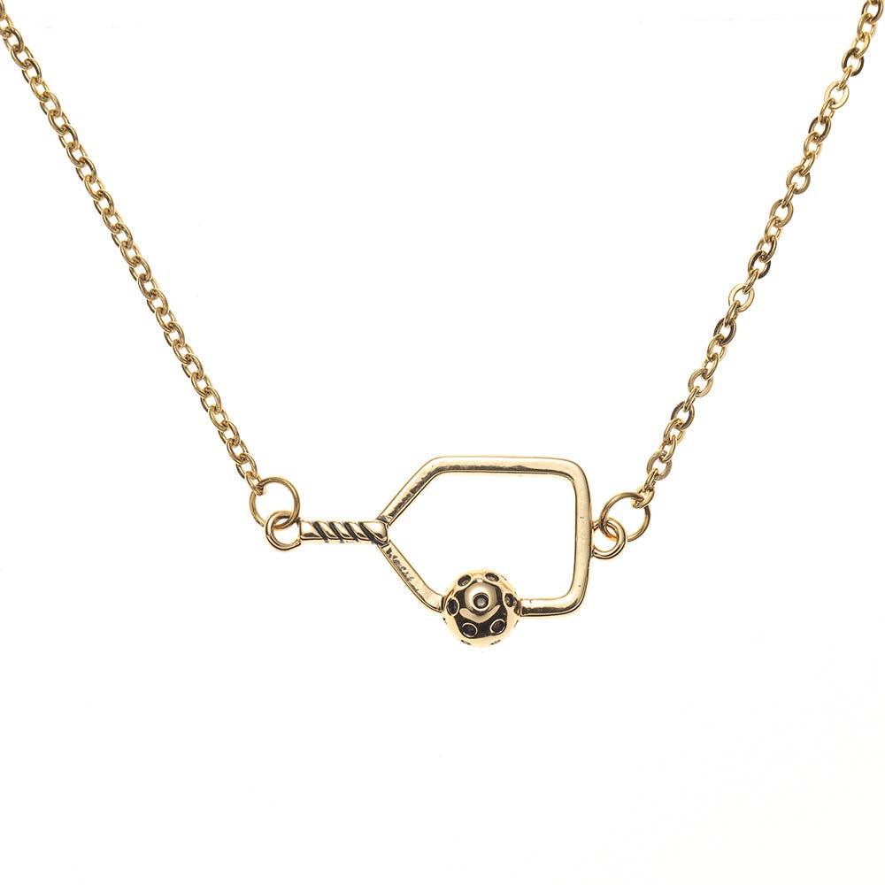 Pickleball Paddle Necklace | gold