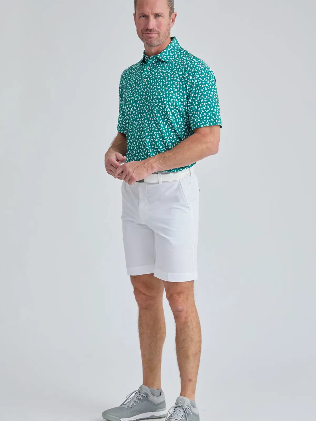Men's Pickleball Polo | green + white + yellow