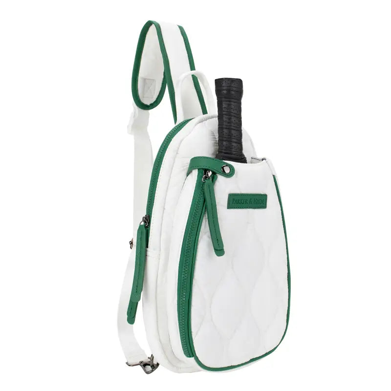 Pickleball Courtside Sling | white + kelly green