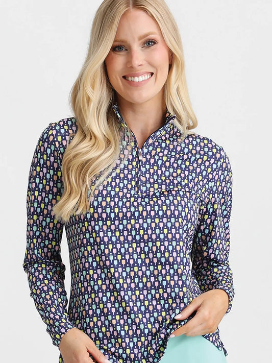 Quarter Zip Pickleball Paddles Top