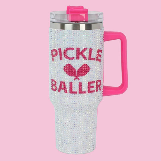 40oz Pickle Baller Tumbler | blinged out
