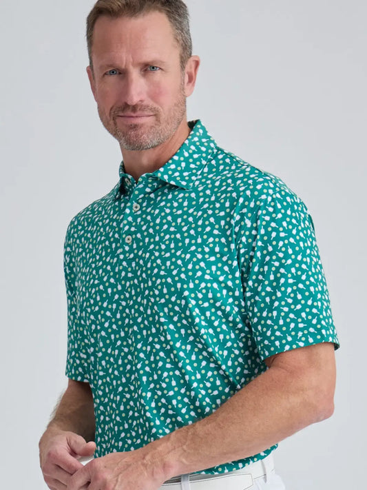 Men's Pickleball Polo | green + white + yellow