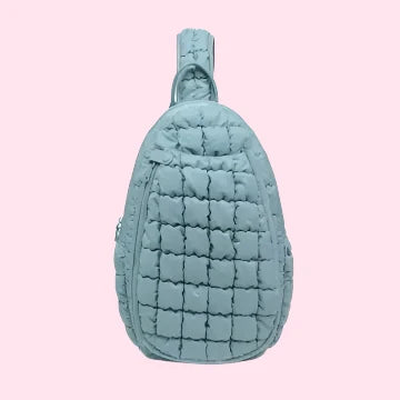 Quilted Puffer Pickleball Sling Bag | Sky Blue