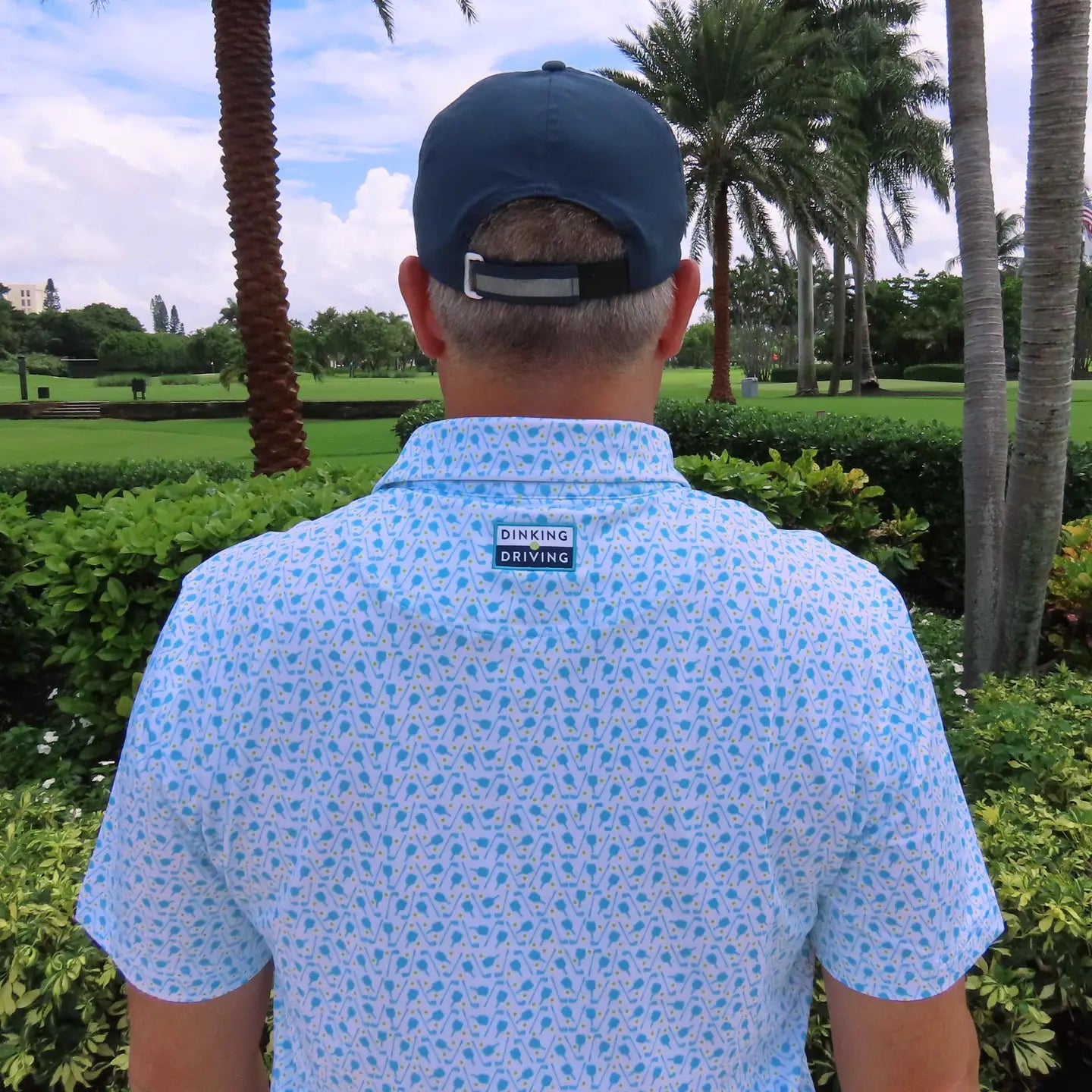 Men's Pickleball Performance Polo | White Dink and Drive