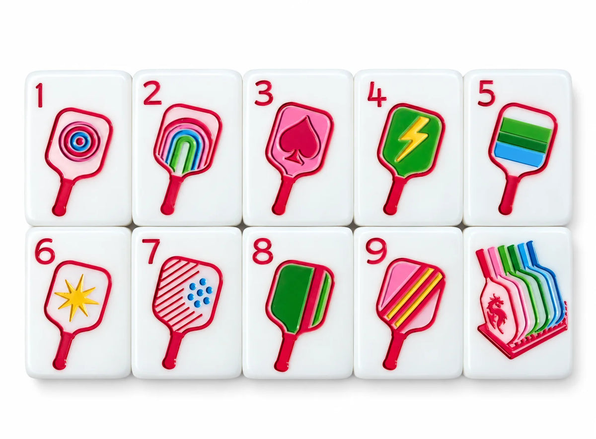 American Pickleball Mahjong Set | vibrant colors
