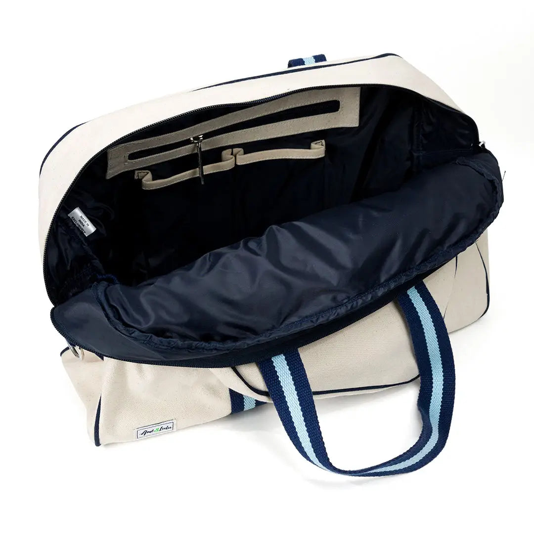 Hamptons Pickleball Bag | natural + blue + navy