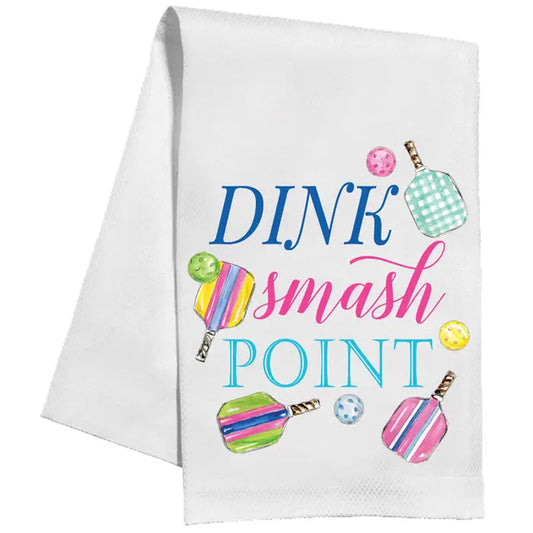 COMING SOON! Dink Smash Point Kitchen Towel | pickleballs + paddles
