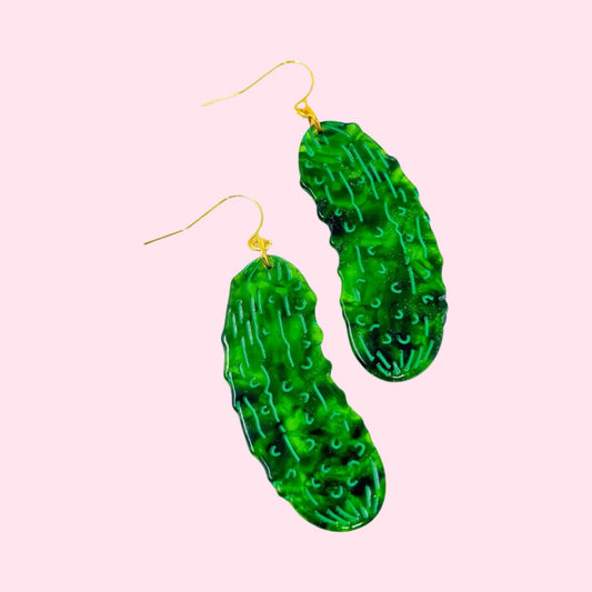 PICKLE SALE! Big Pickle Earrings