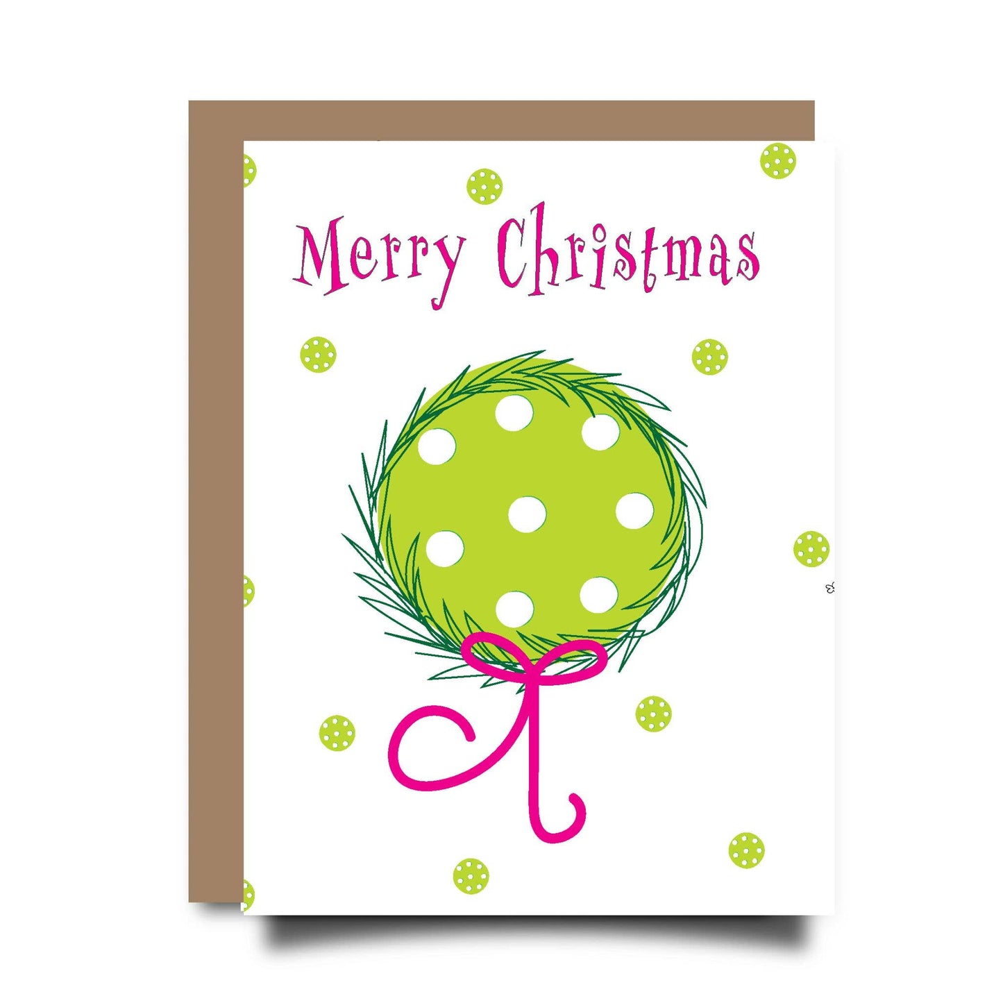 Christmas Pickleball Wreath Card