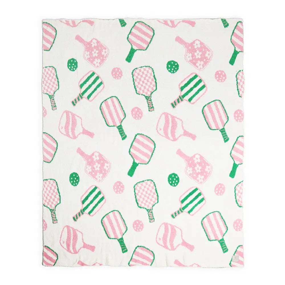 Pickleball Throw Blanket | pink + green + soft + cozy