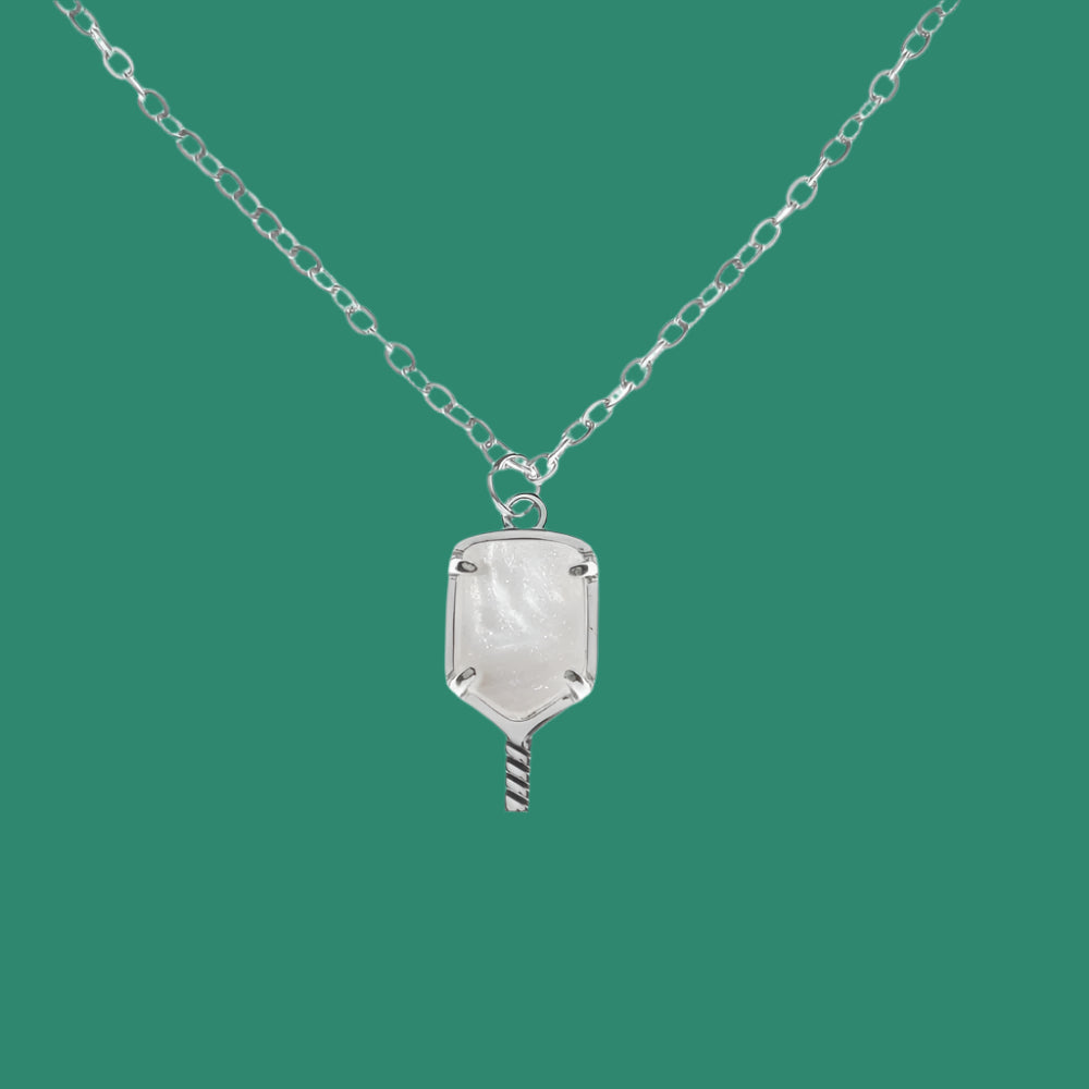SUPER SALE! Pickleball Paddle Necklace | Silver